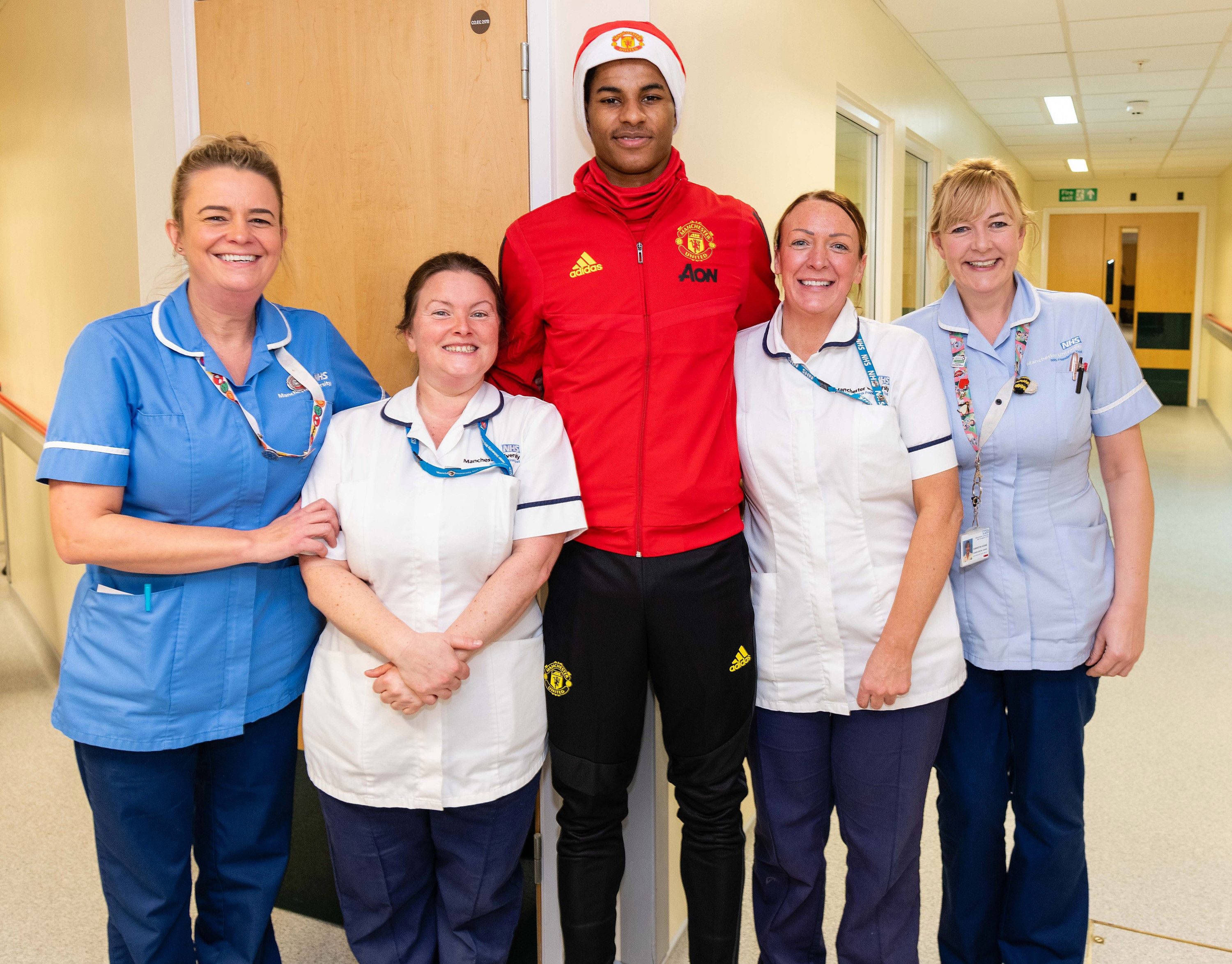  Marcus Rashford spread some cheer at Royal Manchester Children's Hospital